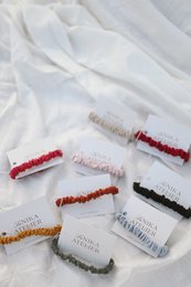 Skinny No plastic Elastic Linen Scrunchies - Linen Hårbånd