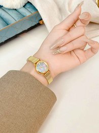 Lajas - Klassiek gouden quartzhorloge met ronde kast