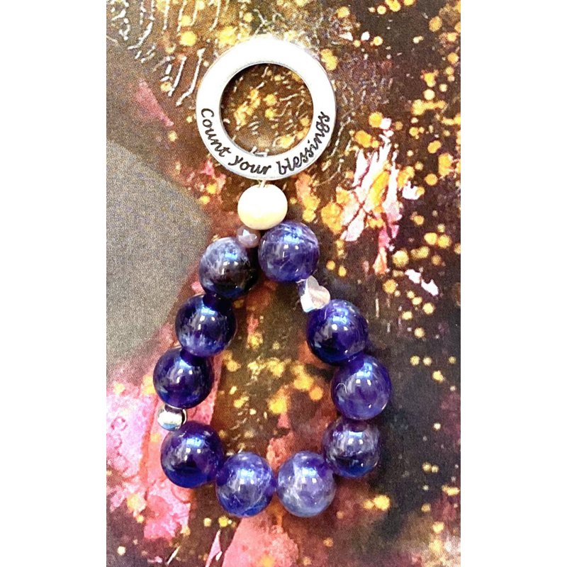 Keychain protection stone Amethyst / rest and distance