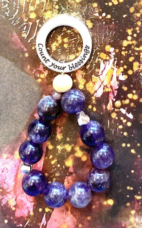 Keychain protection stone Amethyst / rest and distance