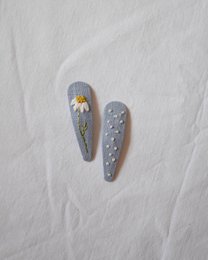 Haarspeldjes blauwe narcis + stippen