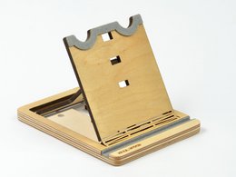 Support pour tablette en bois Krea-Wood fait à la main en bois de bouleau, couleur naturelle