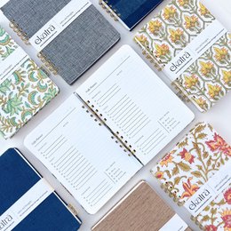 Planner | Gestikte draadgebonden dagboek A5 omslagafdrukken