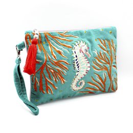 Koralle Seepferdchen-Clutch