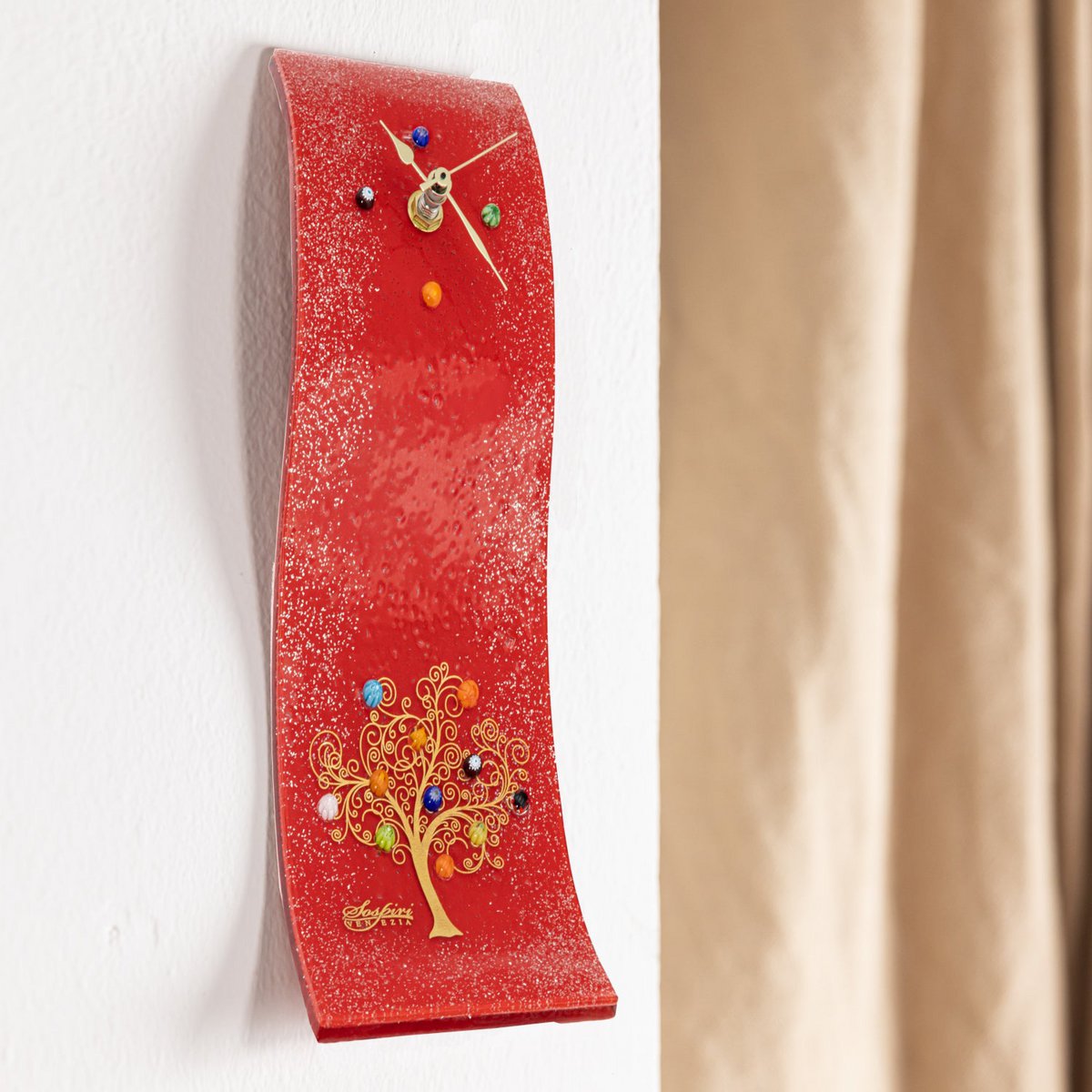 Havered rechthoekige muurwacht, in Murano Glass, Gift Idea, Gunsten, Golden Decoration Tree of Life