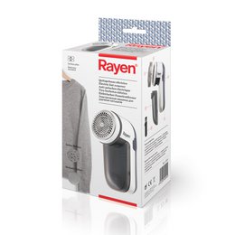 Rayén | Elektrische pluisverwijderaar | Inclusief batterijen | Met acrylonitril-butadieen-styreen beschermhoes, wit/grijs | Voor alle soorten kleding | Multifunctioneel | Afmetingen: 13 x 6,8 x 5,8 cm