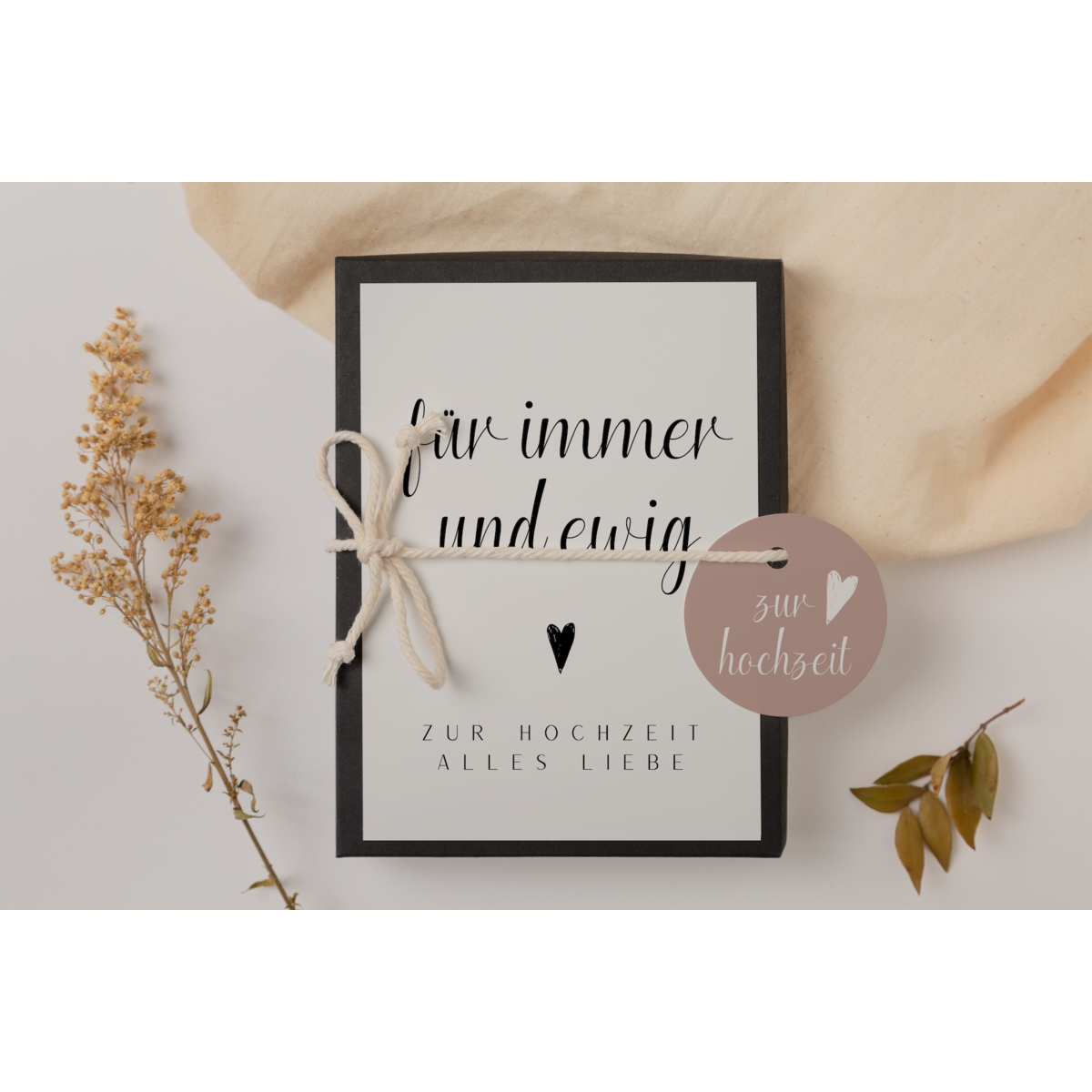 Gift box wedding black/white - money gift "forever"