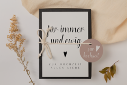 Gift box wedding black/white - money gift "forever"