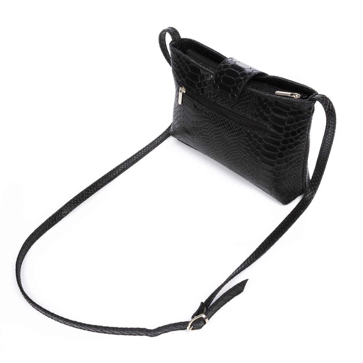 Florence Artegiani. Nola Women's shoulder bag. Genuine leather Suede engraved snake