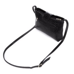 Florence Artegiani. Nola Women's shoulder bag. Genuine leather Suede engraved snake