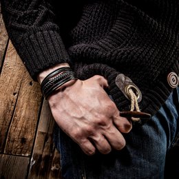 Leather bracelet "Braid"