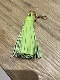Leather keychain - light green FAIR