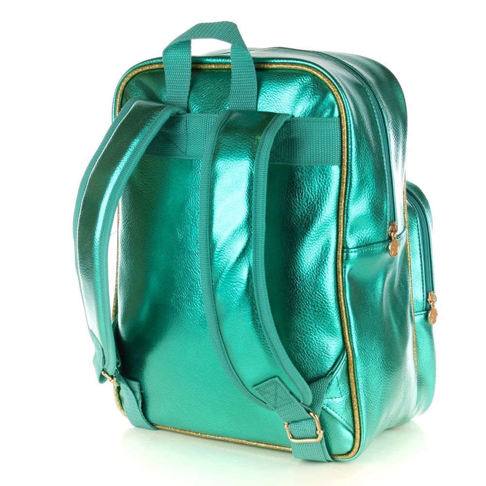 Backpack Cat with blue-green glasses