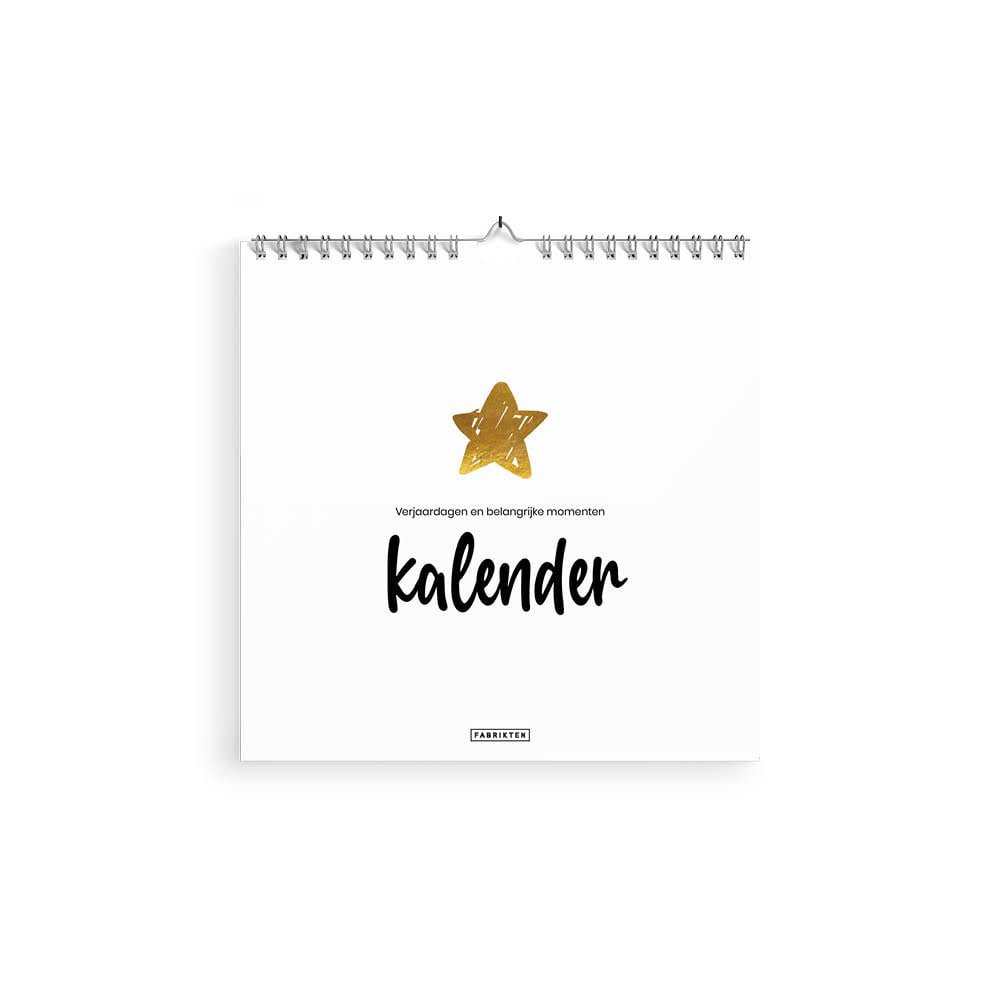 Sustainable birthday calendar Star 21x21 cm – Minimalist square calendar