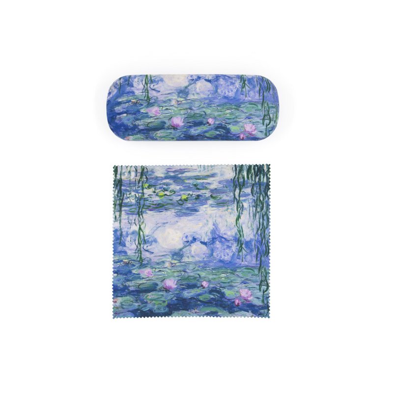 Boîte à lunettes avec étoffe à verres, Monet, nénuphars
