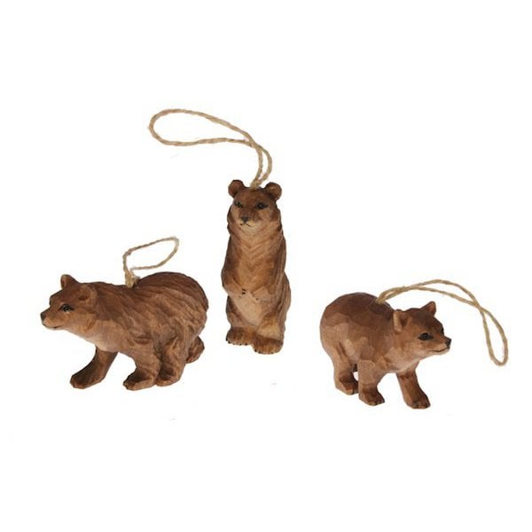 Bear brown ornament 3 assortment