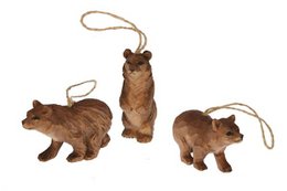 Bjørn brun ornament 3 sortiment