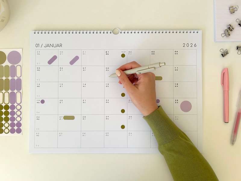 Calendario con pegatinas 2027 - A4 / A3