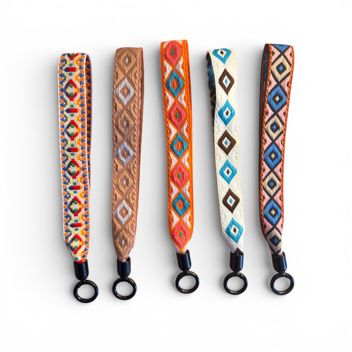 Schlüsselanhänger - Pattern Strap - Dunkelblau-Weiß