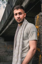 Cashmere Jacquard Scarf Beige