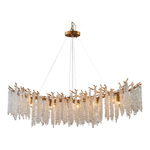 Kroonluchter Waterval 120 cm - Goud - IJzer/Glas