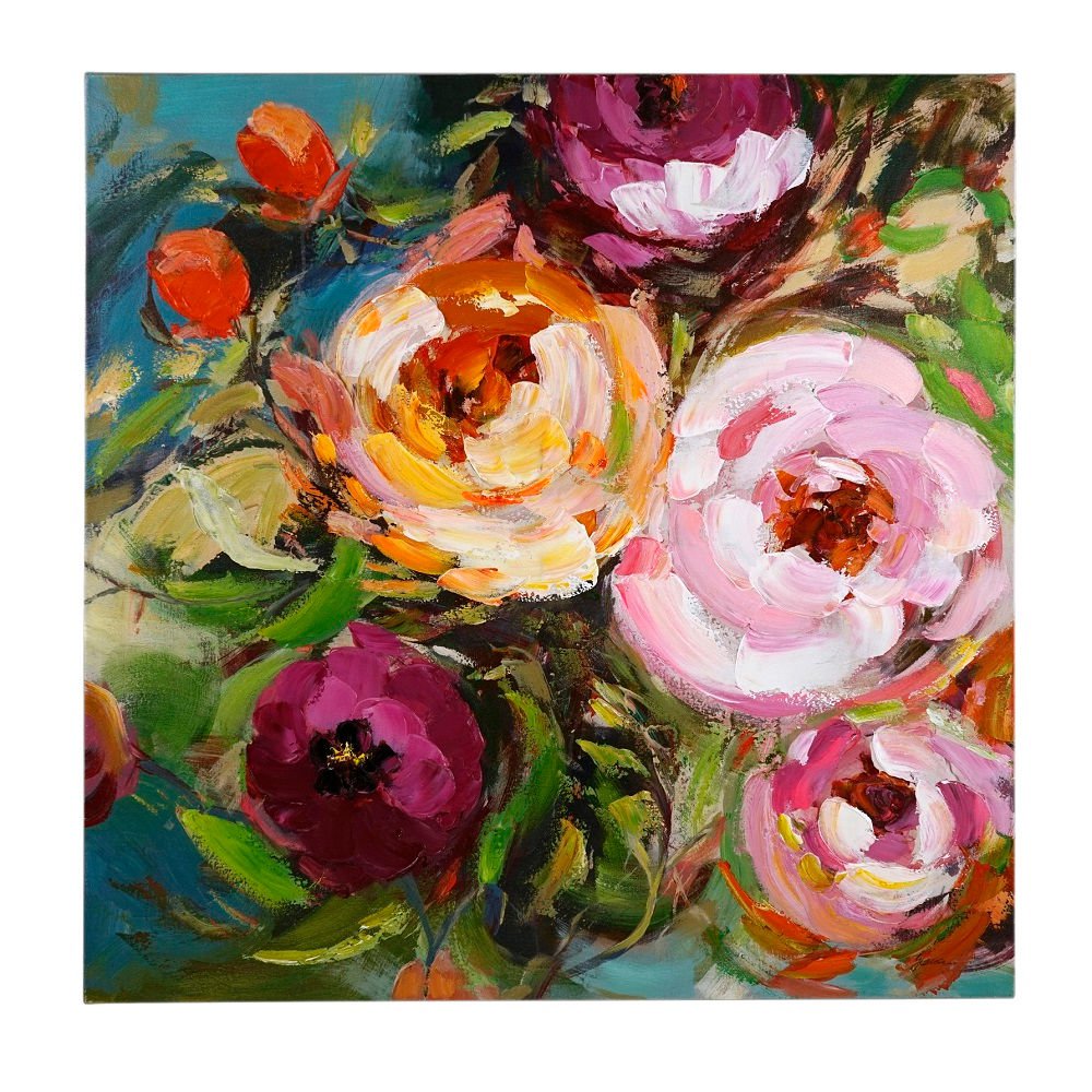 Bild Flower Power, handgemalt, Acryl auf Leinwand, 100x100 cm