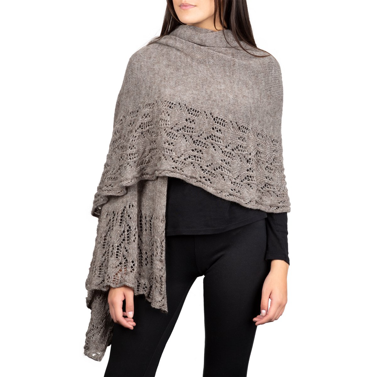 ILARY - Stola bordi traforati in lana mohair