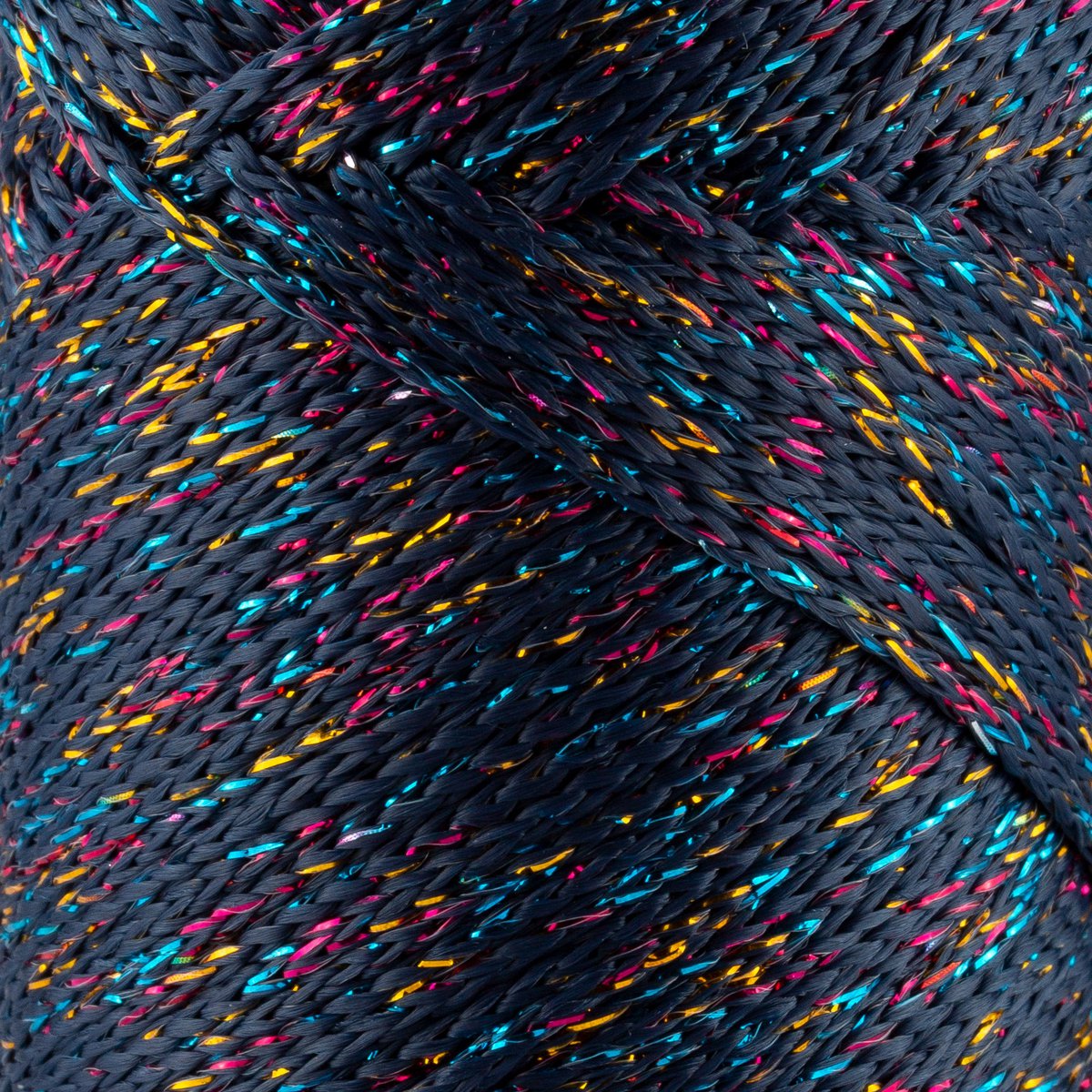 Sznurek Sensy Premium 1,5 mm Multi Sparkle - 164 metry, 100% poliestrowy sznurek do makramy