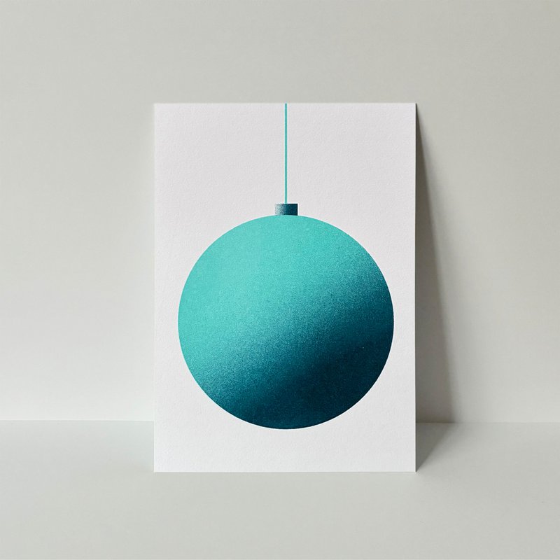Postal Riso, Tarjeta navideña, Degradado Navidad No.5, risografía, DIN A6