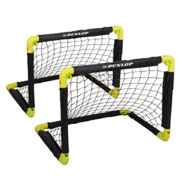  Yellow and black portable football goals with net, collapsible training equipment for outdoor sports practice.