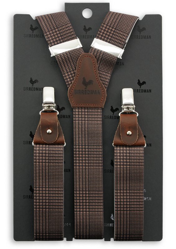 Sir Redman deluxe bretels geruit Pied-de-Poule