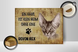 Metal sign saying 40x30cm Devon Rex cat without no home