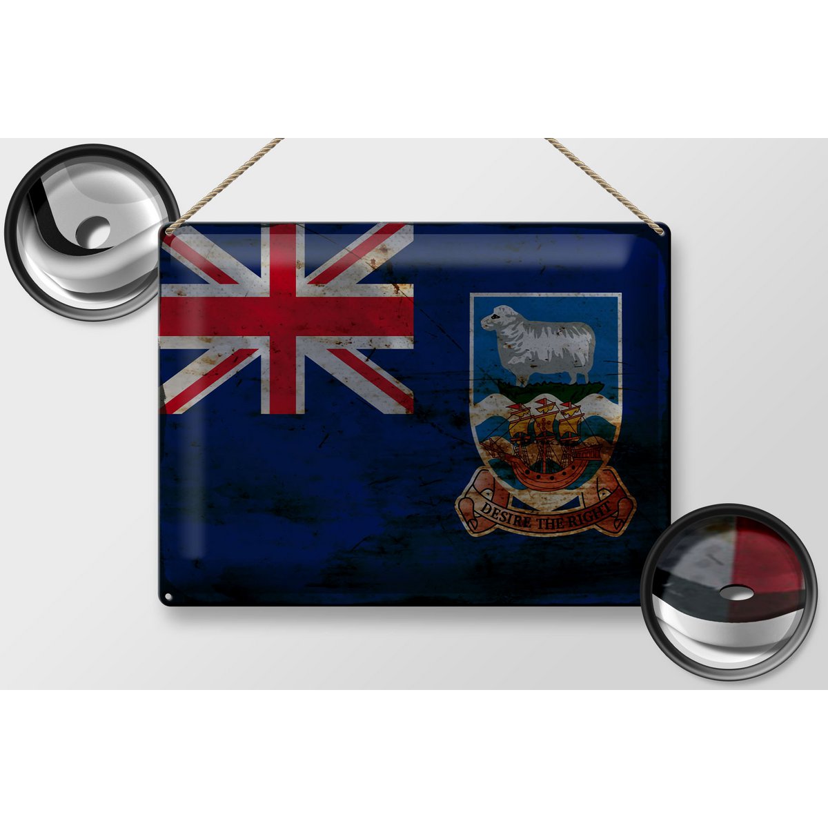 Tin Sign Flag Falkland Islands 40x30cm Flag Rust