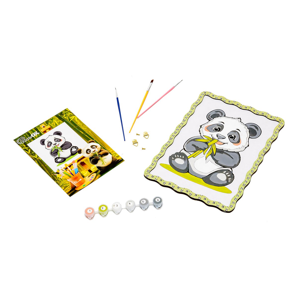 Panda Paint by Numbers Kit for Kids A4 Canvas