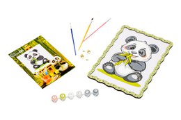 Panda Paint by Numbers Kit for Kids A4 Canvas