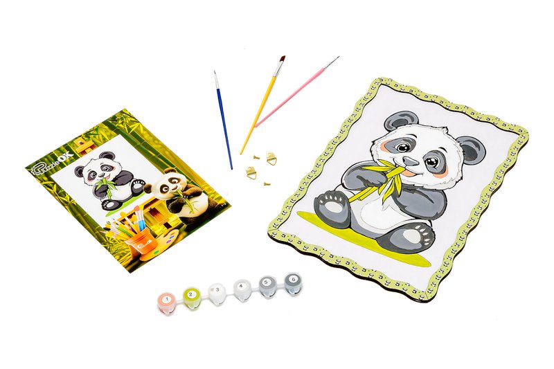 Panda Paint by Numbers Kit for Kids A4 Canvas