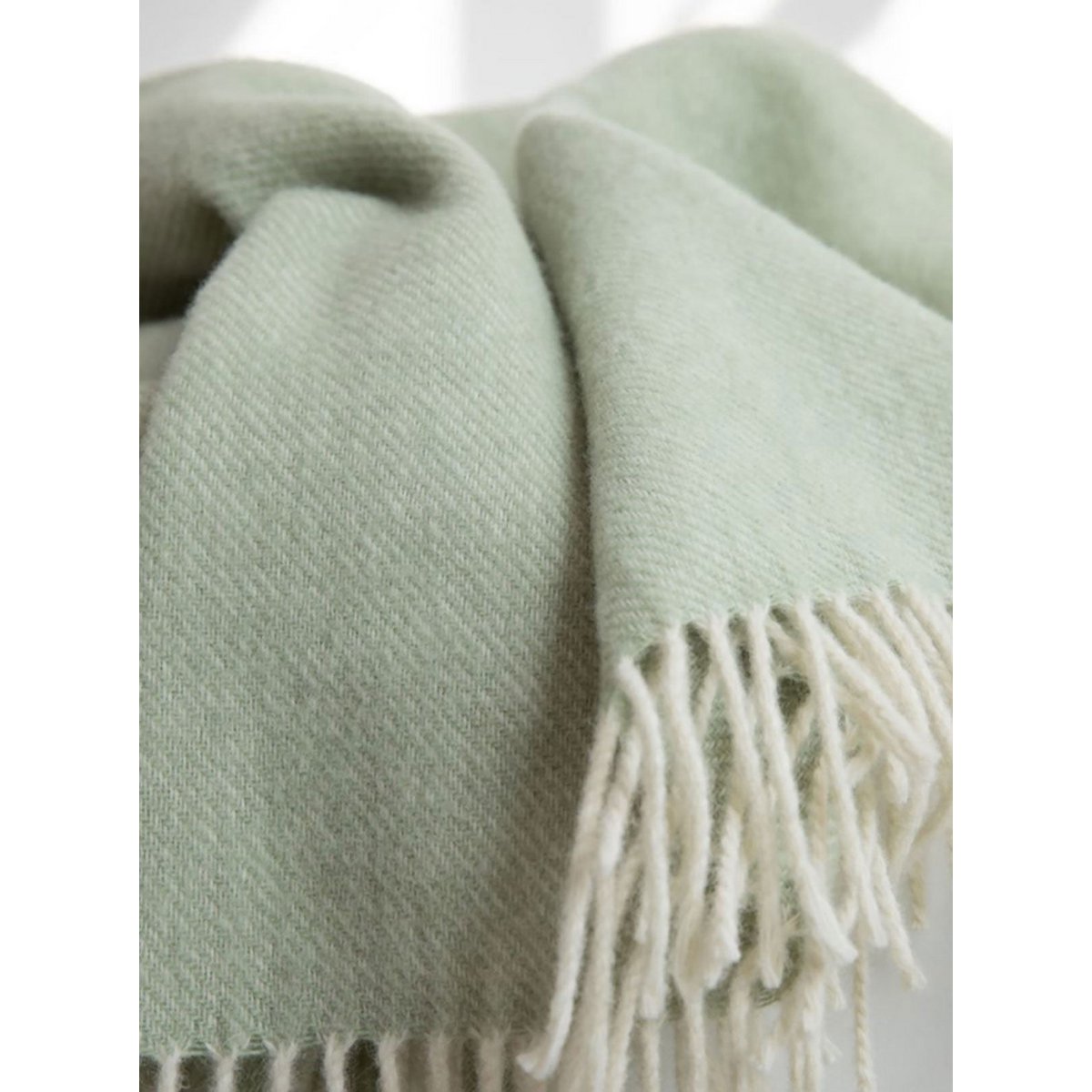 Wool blanket / cuddly blanket plain sage