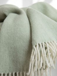 Wolldecke / Kuscheldecke uni sage