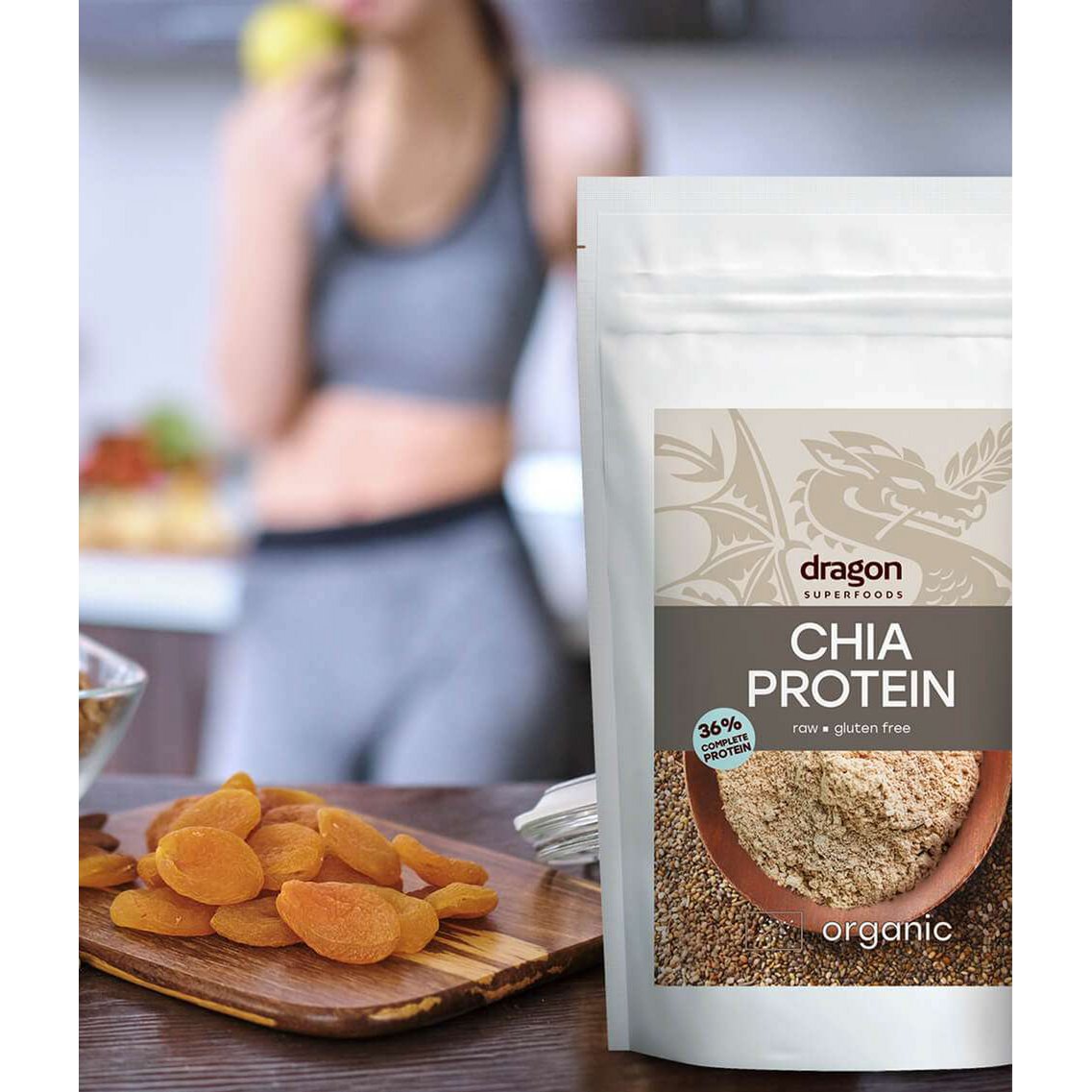 Chia Protein, 36% protein, organic, Dragon Superfoods, 200g