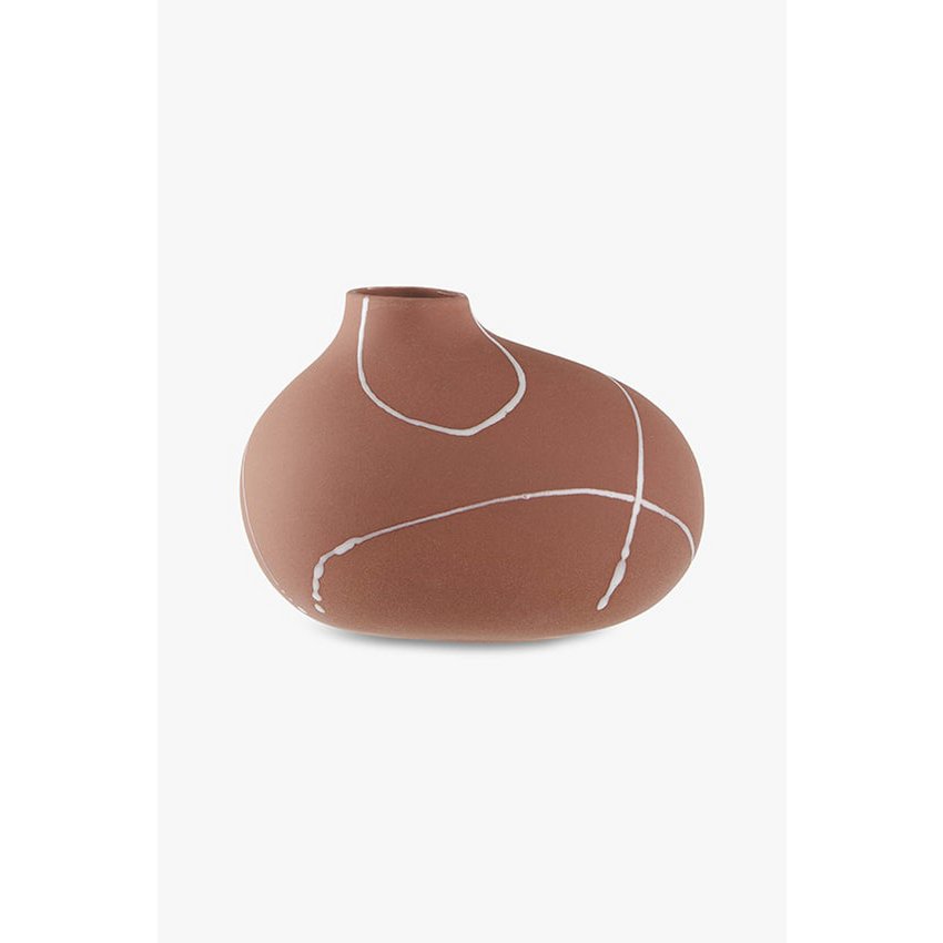 Handgefertigte Vase Iris aus portugiesischer Keramik-Terrakotta 20 x 13 x 14,5 cm