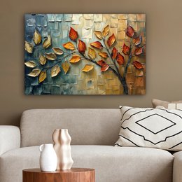 Canvas schilderij  - Wanddecoratie Boom - Abstract - Natuur - Kunst - Muurdecoratie woonkamer - Kamer decoratie modern - Abstracte schilderijen
