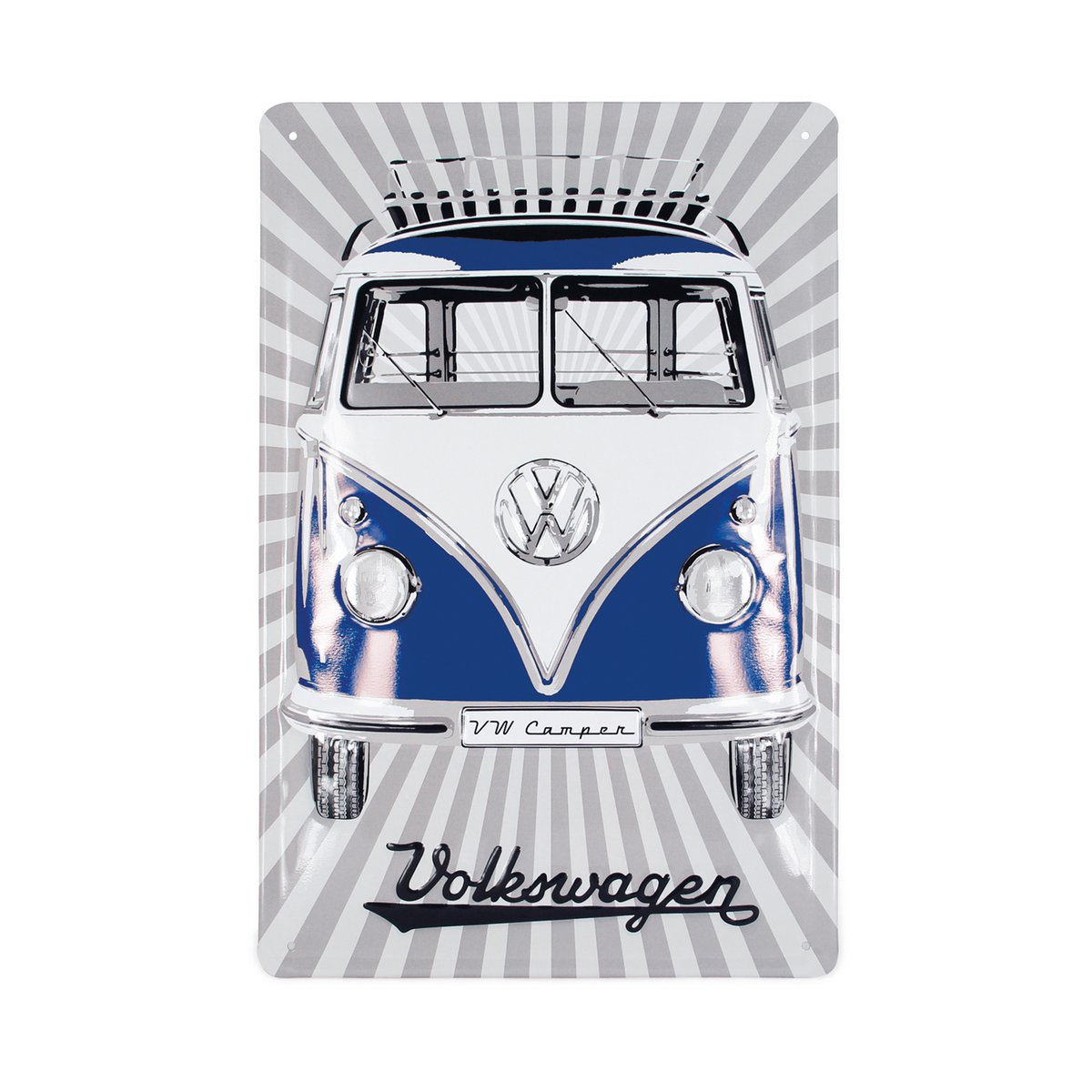 Tabliczka metalowa Volkswagen VW T1 Bus 20x30cm - Przód/Niebieska