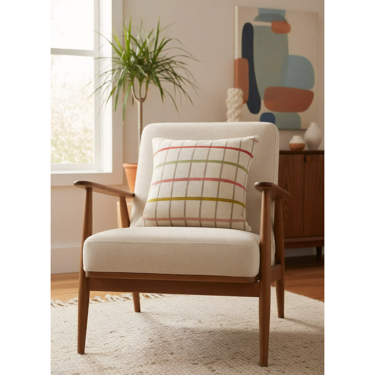 Mina Pillow-Cover Red, Soft Jacquard Knitted Cotton