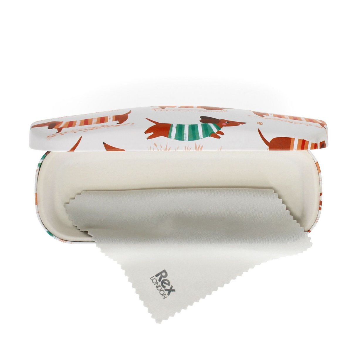 Brillenetui und Reinigungstuch – Sausage Dog