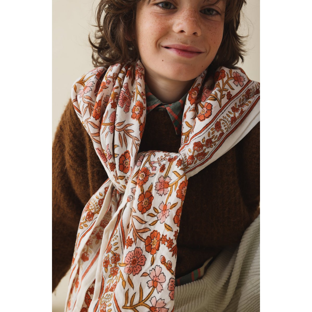 Foulard Adulte Delhi Brique 100 cm