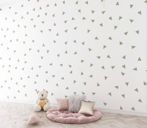 Wallpaper children's room Triangle - Olive Spring