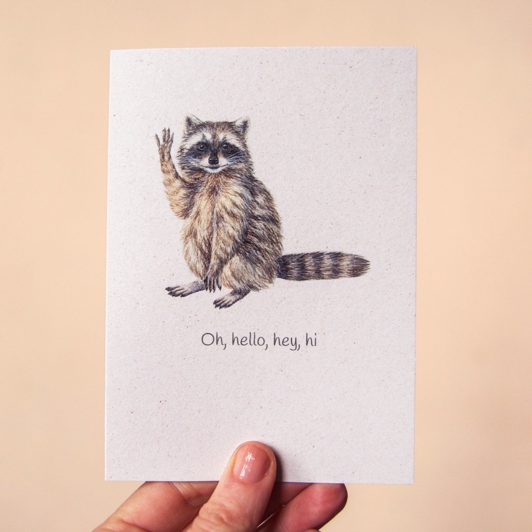 Cute Raccoon Give Back Greeting Card
