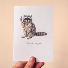 Cute Raccoon Give Back Greeting Card