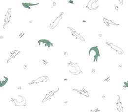100% bomuldsmuslin - Krokodilleprint