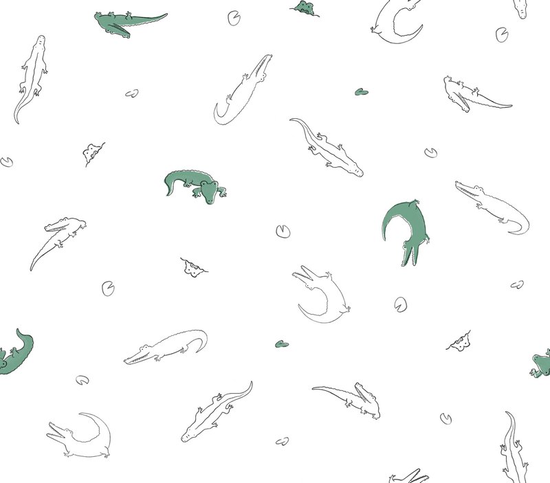 100% bomuldsmuslin - Krokodilleprint